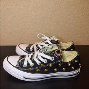Custom Converse Studded Leopard Print